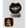 Mey İthalat® USB Bağlantılı Işıklı Kristal Küre Modern Ahşap Tabanlı Dekor