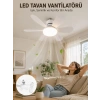 Mey İthalat® Uzaktan Kumandalı LED Tavan Vantilatörü Yüksek Aydınlatma Güçlü Esinti Süper Sessiz Çalışma Özellikli