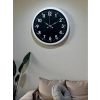 Mey İthalat® White Pure Contrast 40 Cm Metal Duvar Saati