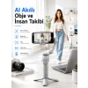 Mey İthalat® Yapay Zeka Takipli Telefon Gimbali Katlanabilir Tripod Bluetooth Kontrollü Dahili LED Işıklı