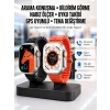 Mey İthalat® Yeni Model Akıllı Saat Ultra Smart Watch Gümüş Kasa 45mm Titreşim