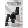 Mey İthalat® Yeni Nesil Akıllı Saat Bluetooth Görüşme, Sağlık Takibi, AMOLED Ekran ve 3 Kordon Seti