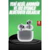 Mey İthalat® Yeni Nesil Bluetooth Kulaklık Beyaz Çağrı Cevaplayabilen Kablosuz