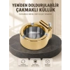 Mey İthalat® Yeniden Doldurulabilir Çakmaklı Küllük Dayanıklı Yapı
