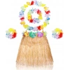 Mey İthalat® Yetişkin Çocuk Hawaii Parti Seti - 40 cm Naturel Etek + Çiçek Aksesuarlar (5 Parça)