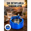 Mey İthalat® Yuvarlak Metal Küllük Çakmak Entegreli Dayanıklı Yapı Yeni Nesil