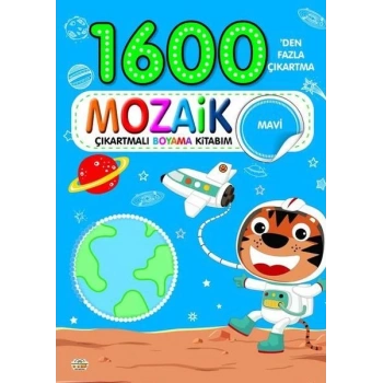 1600 Mozaik Çıkartmalı Boyama Kitabım Mavi Kitap