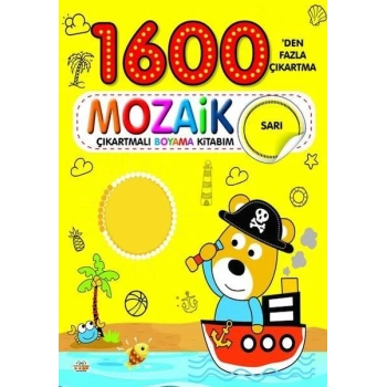 1600 Mozaik Çıkartmalı Boyama Kitabım Sarı Kitap
