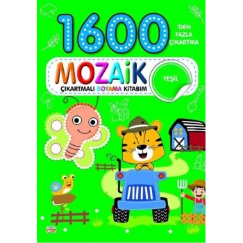 1600 Mozaik Çıkartmalı Boyama Kitabım Yeşil Kitap