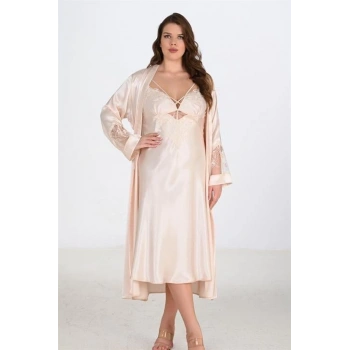 Arias Closet 2li Fildişi Sabahlık Takımı Bigsize 6222