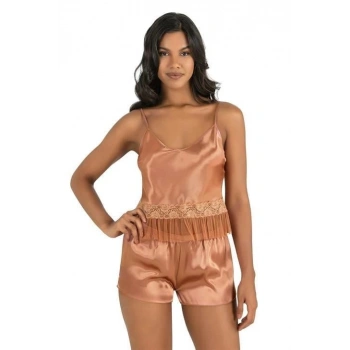 Arias Closet Bakır Saten Şort Takımı 9209