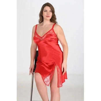 Arias Closet Büyük Beden Kırmızı Gecelik 2102