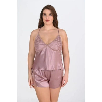 Arias Closet Büyük Beden Vizon Şort Takımı