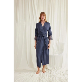 Arias Closet Dantelli ve Kuşaklı Sabahlık