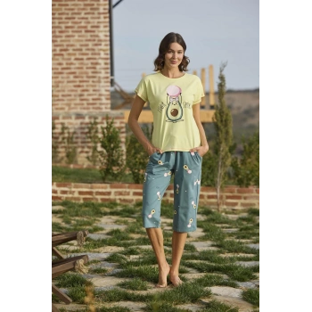 Arias Closet Desenli ve Baskılı Yoga Sport Kapri Takımı