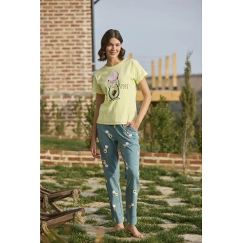 Arias Closet Desenli ve Baskılı Yoga Sport Pijama Takımı
