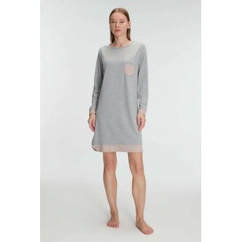 Arias Closet Pamuklu Uzun Kollu Gecelik