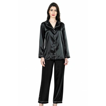 Arias Closet Siyah İkili Saten Gecelik Pijama Takımı 7647