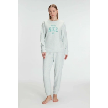 Arias Closet Uzun Kol Polar Pijama Takımı