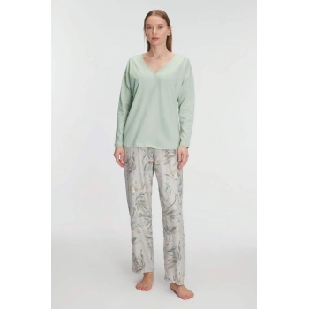 Arias Closet Uzun Kol V Yaka Pijama Takımı