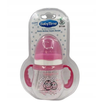 Baby Time Damla Akıtmaz Kulplu Bardak 150 ml - Pembe