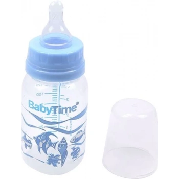 Baby Time Klasik Silikon Kiraz Uçlu PP Biberon - 150ml MAVİ