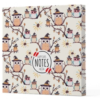 Baykuş 7 - Çizgisiz Yan Boyamalı Defter