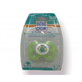 Bebedor Geniş Yüzeyli Damaklı Silikon Emzik (No.1) 0-3 Ay - Yeşil