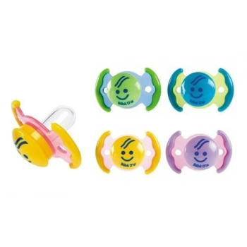 BEBEDOR No.2 Desenli Kapaklı Silikon Simetrik Uçlu Emzik +3Ay