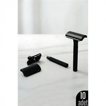 CEYLAN ADAM 10lu Şık Siyah Plastik Tıraş Aleti – Manuel Tıraş Bıçağı  , Ergonomik Saplı