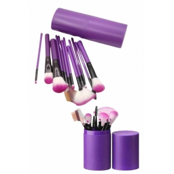 CEYLAN ADAM 12 Parça Makyaj Fırça Seti Profesyonel Fondöten Allık Far Kontür Fırçası