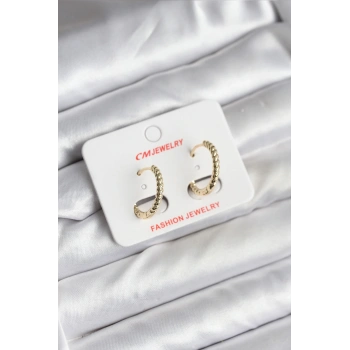 CEYLAN ADAM 14K Gold Renk Kaplama Burgu Halka CM Kadın Küpe