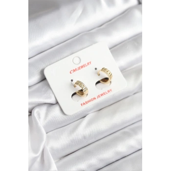 CEYLAN ADAM 14K Gold Renk Kaplama CM Kadın Küpe