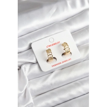 CEYLAN ADAM 14K Gold Renk Kaplama Samanyolu Model CM Kadın Küpe