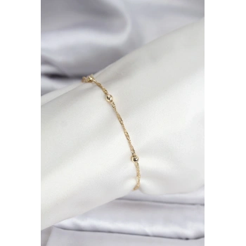 CEYLAN ADAM 14K Gold Renk Kaplama Topçuklu Model CM Kadın Bileklik
