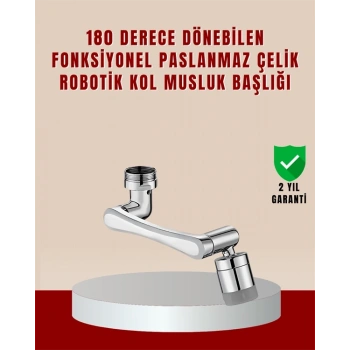 CEYLAN ADAM 180° Dönebilen Robotik Kollu Musluk Başlığı – 2 Modlu Su Akışı ve Kolay Montaj