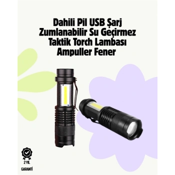 CEYLAN ADAM 2000 Lümen LED El Feneri - Suya Dayanıklı, Odaklı, Klipsli