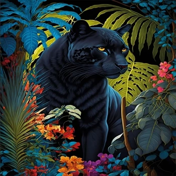 CEYLAN ADAM 20071 PUZZLE 500 Black Panther With a Tropical