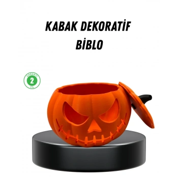 CEYLAN ADAM 21 cm Kapaklı Balkabağı Kutu Konsept Dekor Şeker Saklama Kabı