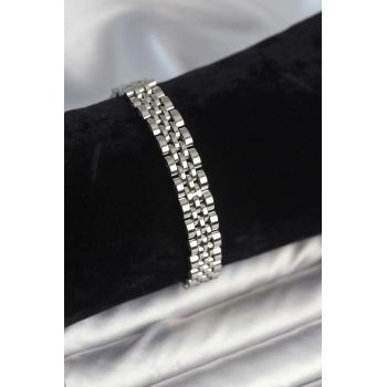 CEYLAN ADAM 316L Çelik 9 mm Kalınlıkta Gümüş Renkli Erkek Bileklik