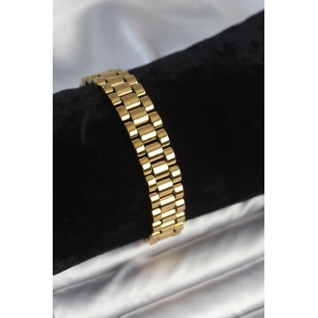 CEYLAN ADAM 316L Çelik Gold Renk 12 mm Kalınlık Erkek Bileklik