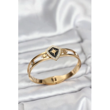 CEYLAN ADAM 316L Çelik Gold Renk Kutup Yıldızı Kelepçe Bileklik