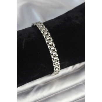 CEYLAN ADAM 316L Çelik Gümüş Renk 7 mm Kalınlık Erkek Bileklik