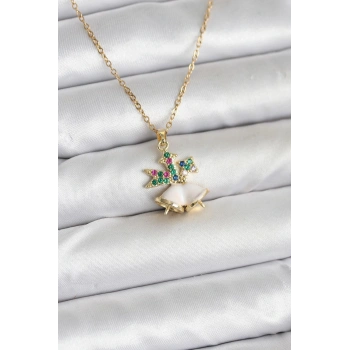 CEYLAN ADAM 316L Çelik Zincir Gold Renk Chirtsmas Bell Model Yılbaşı Temalı Kadın Kolye