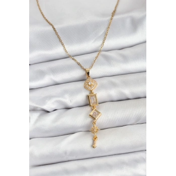 CEYLAN ADAM 316L Çelik Zincir Gold Renk Kutup Yıldızı Enerji Model Kadın Y Kolye