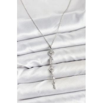 CEYLAN ADAM 316L Çelik Zincir Gümüş Renk Kutup Yıldızı Enerji Model Kadın Y Kolye