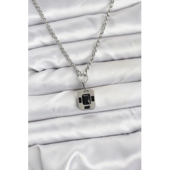 CEYLAN ADAM 316L Çelik Zincir Gümüş Renk Vintage Model Kadın Kolye