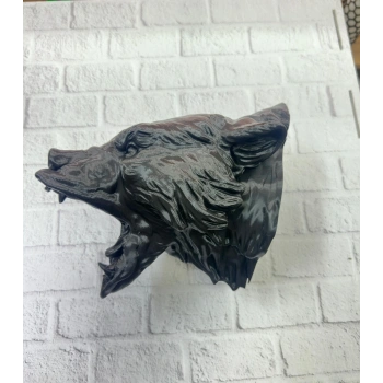 CEYLAN ADAM 3D Siyah Ayı Başı Duvar Dekoru Modern Asılabilir Heykel 25x19 cm