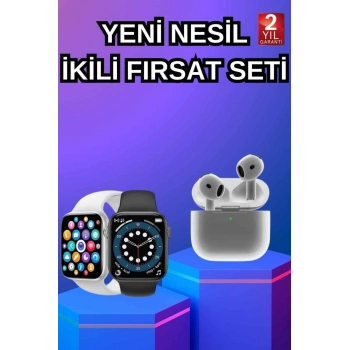 CEYLAN ADAM 3.Nesil TWS Bluetooth Kulaklık ve Dokunmatik Ekran Akıllı Saat Sesli Görüşme