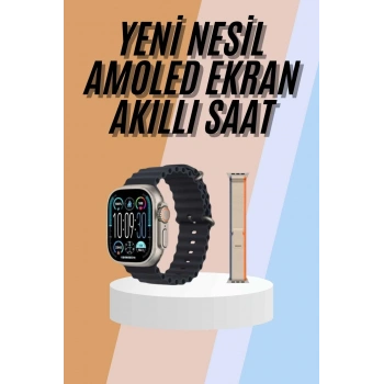 CEYLAN ADAM 49mm Akıllı Saat Amoled Ekranlı Kadın Erkek Kol Saati Plastik Kordon